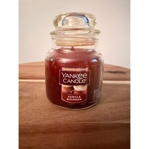 Yankee Candle Vanilla Bourbon 3.7 oz Jar Rare Discontinued Scent New